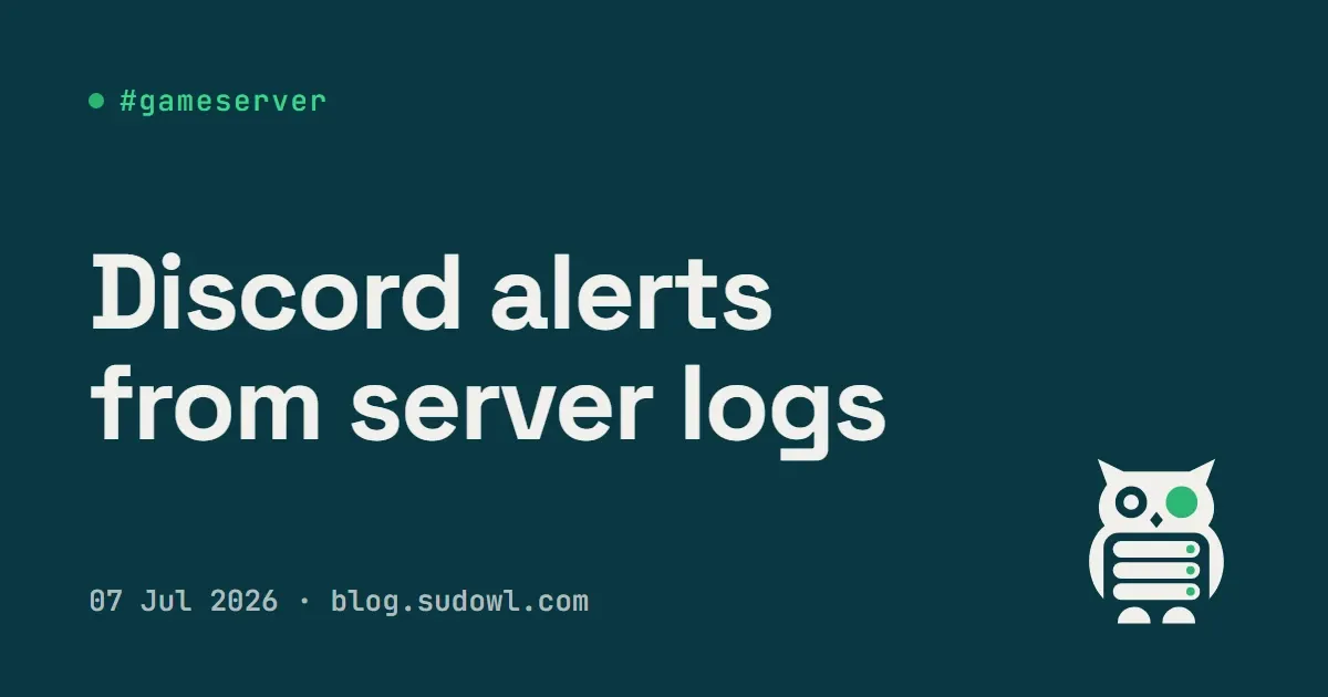 Discord Alerts From Your Server Logs — A 100-Line Bot That Beats a Monitoring Stack