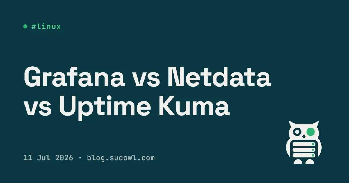 Grafana vs Netdata vs Uptime Kuma — I Run All Three, Here's What Each Is Actually For