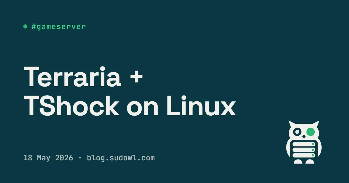Terraria Dedicated Server on Linux with TShock