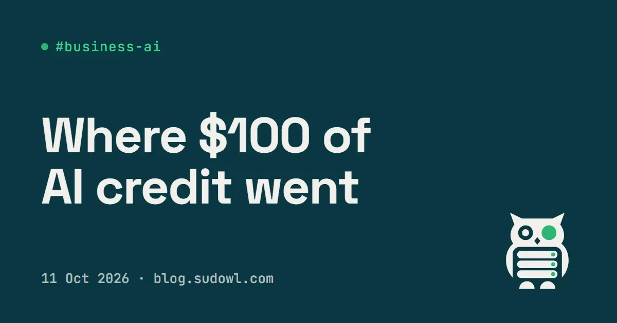 “I Barely Use It” — Where $100 of AI API Credit Actually Went