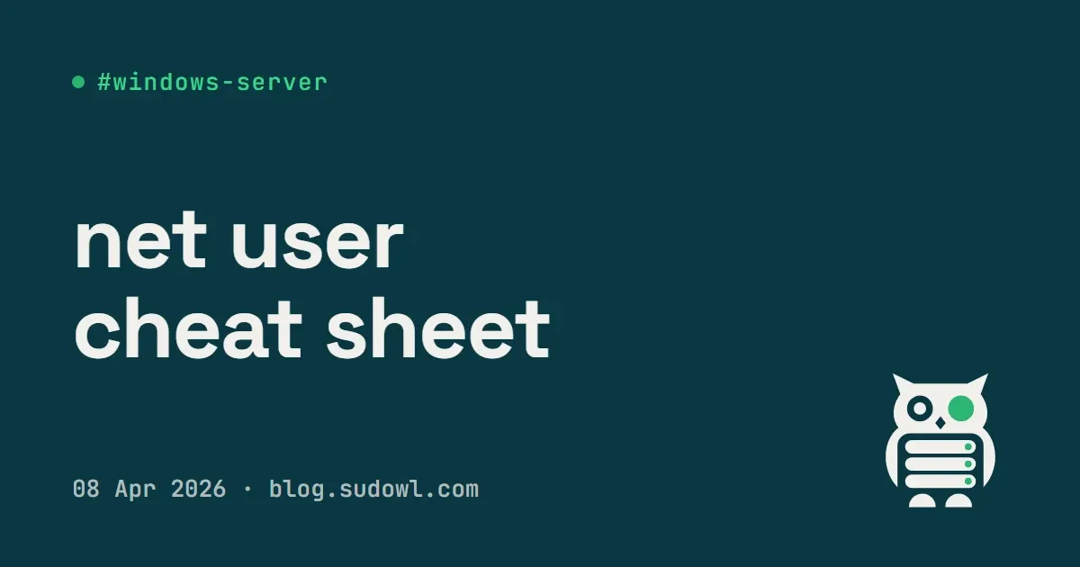 Create a Windows User via CMD (net user) — Cheat Sheet