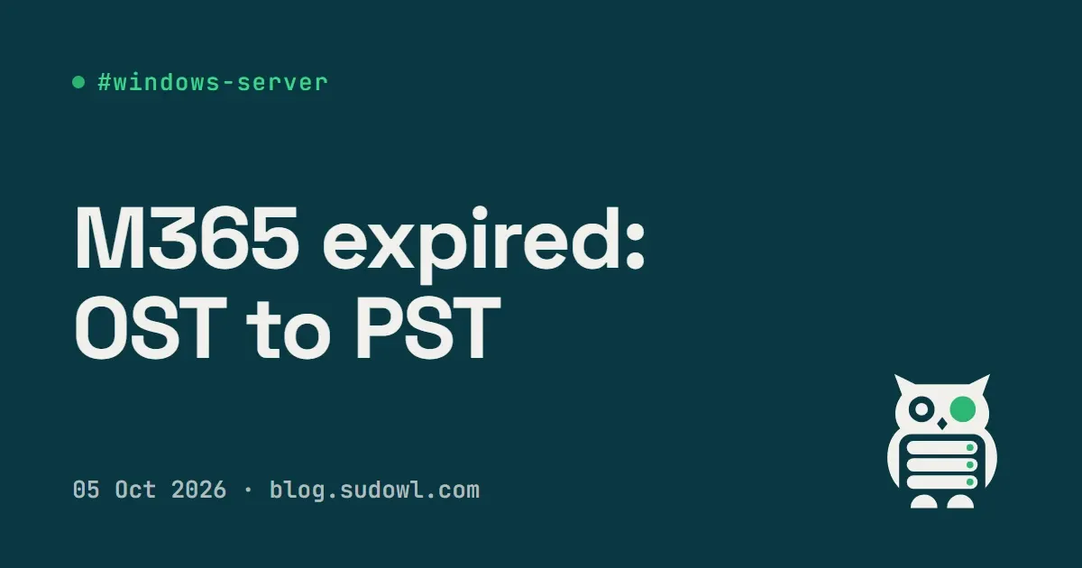 Microsoft 365 Expired? Rescuing a Mailbox from the Local OST into a PST