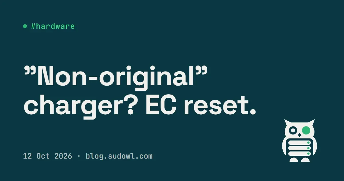 My Gaming Laptop Called Its Own Charger "Non-Original" and Throttled Everything — an EC Reset Fixed It