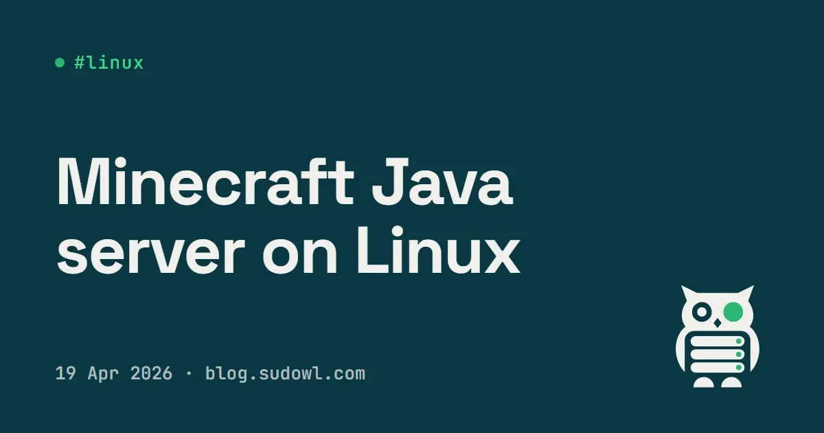 Minecraft Java Server on Linux — Paper, systemd, and Memory Tuning