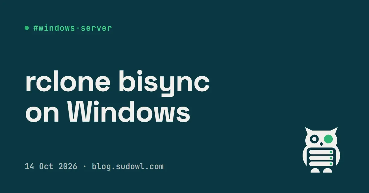 Two-Way Syncing a Windows Desktop to a Storage Box with rclone bisync and Task Scheduler