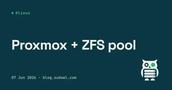 Proxmox + ZFS — A Storage Pool That Survives a Disk Death