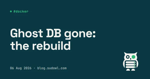 Rebuilding My Ghost Blog After the Database Was Gone