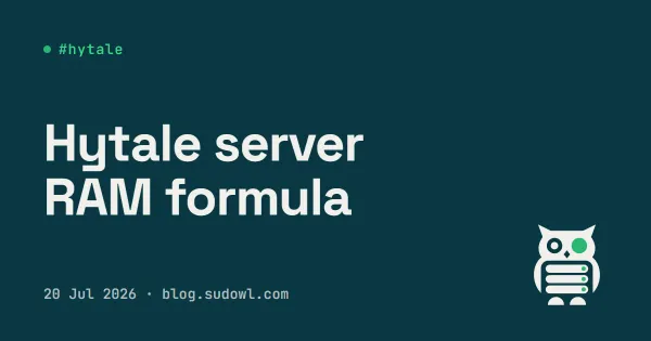 How Much RAM Does a Hytale Server Need? The Formula I Actually Use